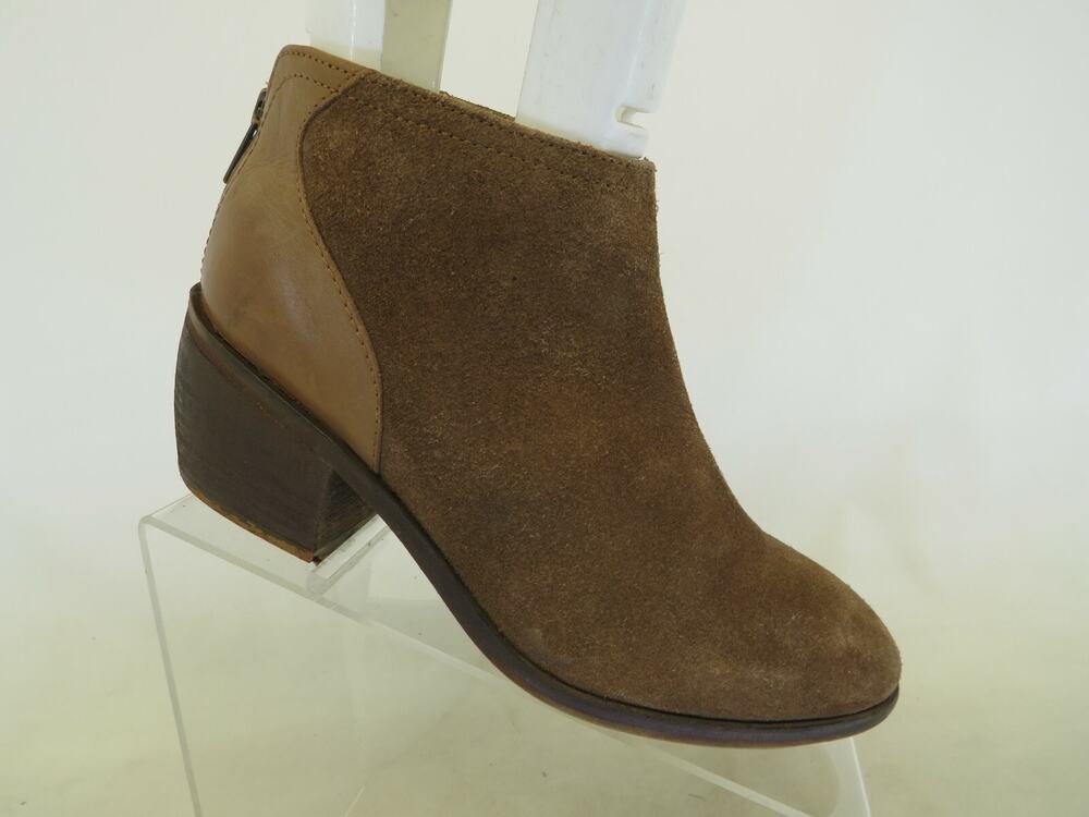 Charles By Charles David Womens Brown Suede Leather Zip Ankle Boots Size 7.5 M